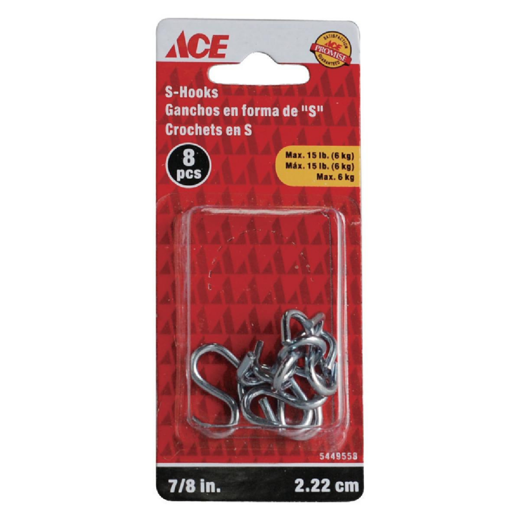 GÓI 8 MÓC S TREO ĐỒ ACE 2.22CM 6.8KG THÉP