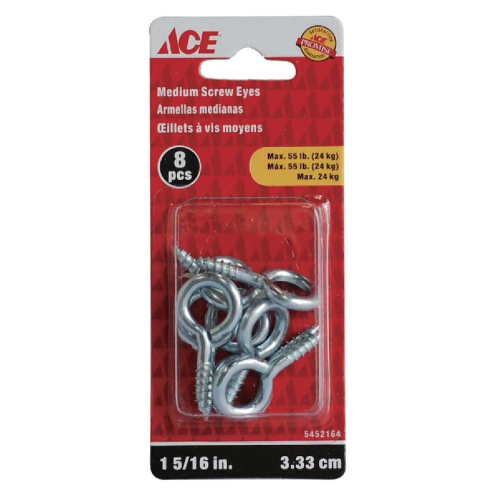 ACE GÓI 8 VÍT MẮT TRÒN 3.33CM BẰNG THÉP