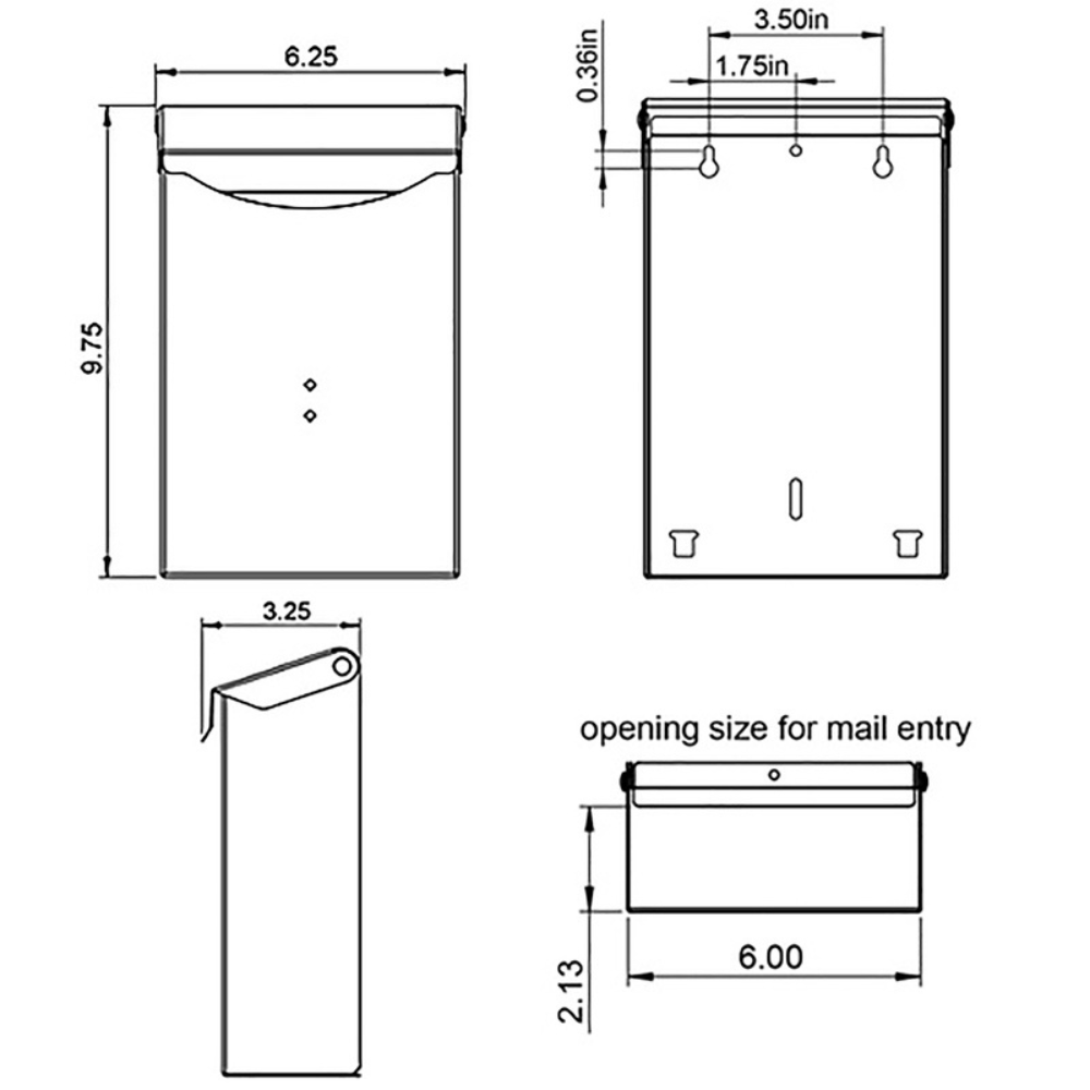 HÒM THƯ THÉP GẮN TƯỜNG GIBRALTAR MAILBOXES 16X25CM