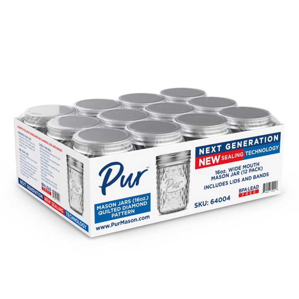 PUR MASON HỘP 12 HŨ THỦY TINH 473ML