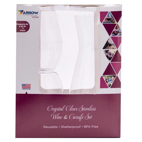 HỘP 2 LY RƯỢU VÀ 1 BÌNH ĐỰNG RƯỢU ARROW BẰNG NHỰA - ACE Home Center VN