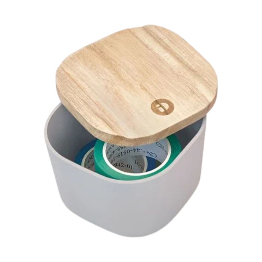 HỘP ĐỰNG ĐỒ IDESIGN NHỰA NẮP GỖ 9.1X18.2X6.3CM