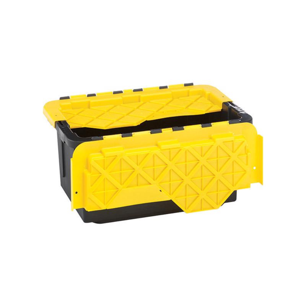 HỘP NHỰA CÓ NẮP CỬA HOMZ ĐEN/VÀNG 31X66X31CM 56L