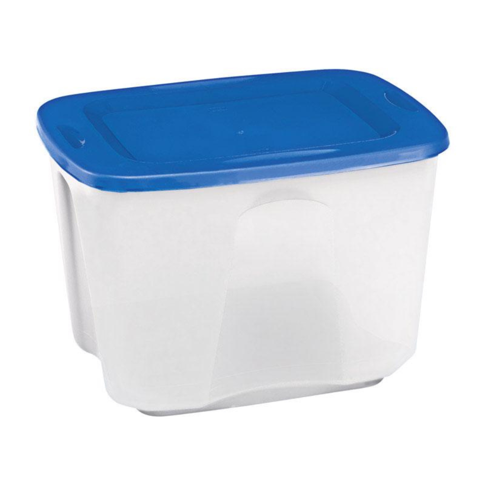 HỘP NHỰA CÓ NẮP HOMZ MÀU TRONG/XANH 60X45X40CM 68L