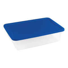 HỘP NHỰA CÓ NẮP HOMZ TRONG/XANH 15X41 X60CM 26L