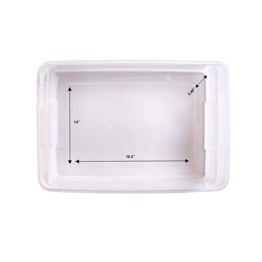 HỘP NHỰA CÓ NẮP HOMZ TRONG/XANH 15X41 X60CM 26L