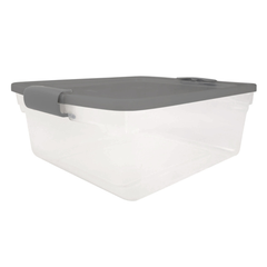 HỘP NHỰA NẮP CHỐT HOMZ TRONG/ĐEN 15X41 X33CM 14L