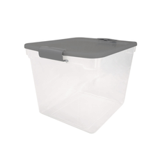 HỘP NHỰA NẮP CHỐT HOMZ TRONG/ĐEN 41.3X30X33CM 30L
