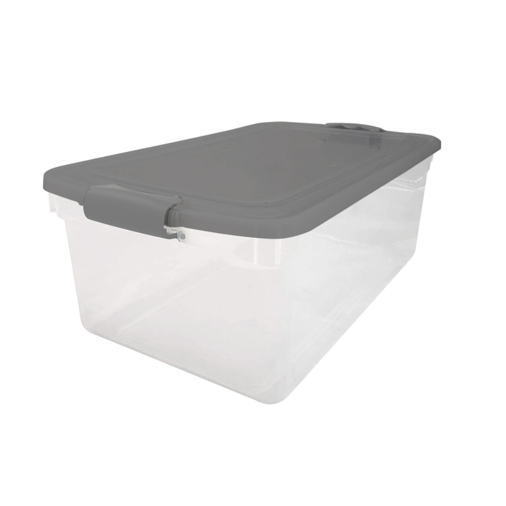HỘP NHỰA NẮP CHỐT HOMZ TRONG/ĐEN 40X73 X27CM 60L