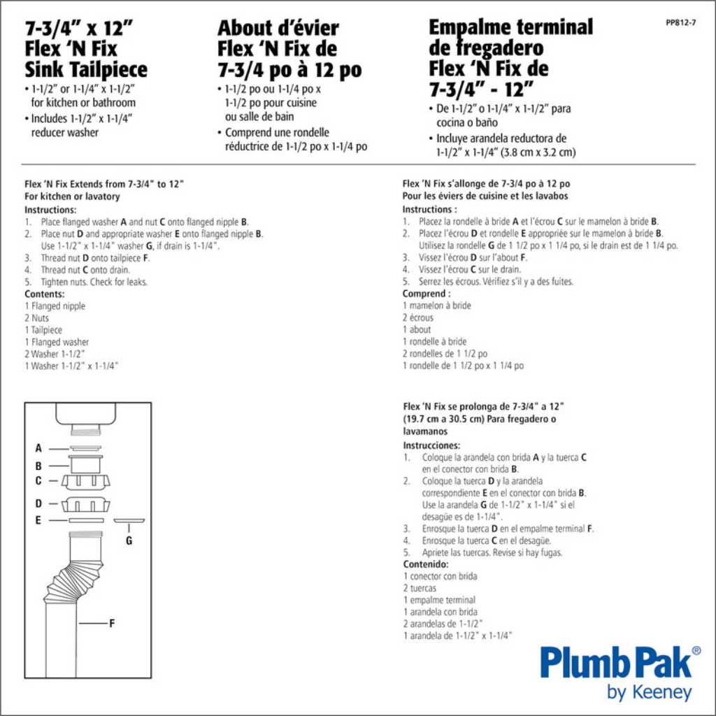 KHỚP NỐI ỐNG XẢ NHỰA CHO BỒN RỬA ACE 3.8X28CM