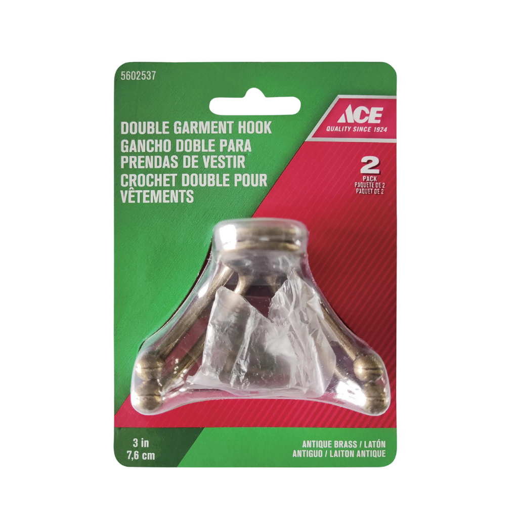 ACE GÓI 2 MÓC TREO QUẦN ÁO ĐÔI 7.62CM HỢP KIM KẼM