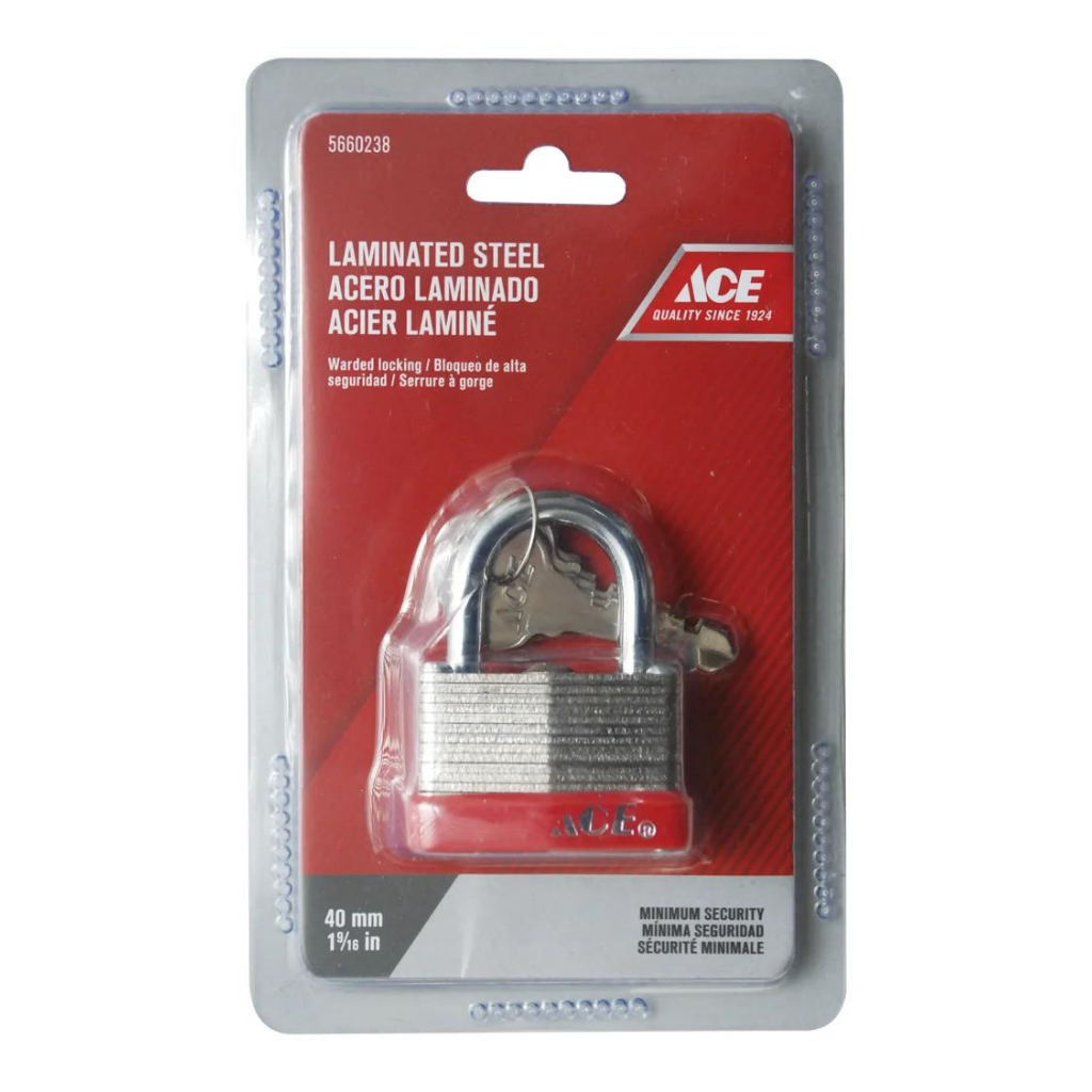 ACE Ổ KHÓA MÓC THÉP GHÉP LỚP 40MM KÈM CHÌA