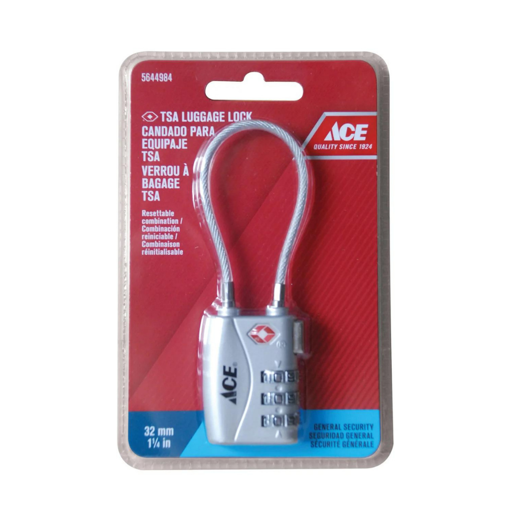 ACE KHÓA VALI SỐ 3 SỐ HỢP KIM KẼM 32MM MÀU BẠC