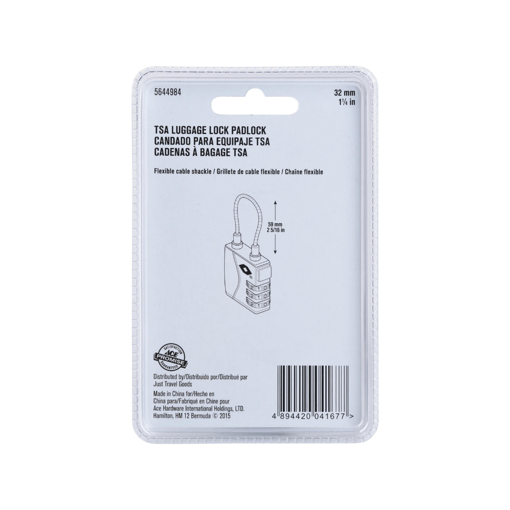 ACE KHÓA VALI SỐ 3 SỐ HỢP KIM KẼM 32MM MÀU BẠC