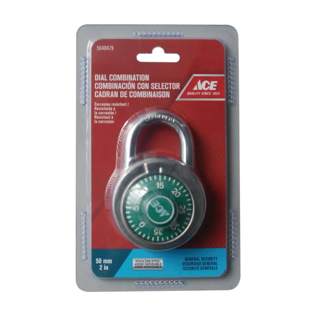 Ổ KHÓA MÃ SỐ BẰNG THÉP KHÔNG GỈ 50MM ACE