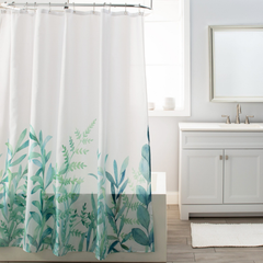 RÈM TẮM MODA 180X180CM TRẮNG XANH LÁ BẰNG VẢI