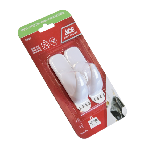 ACE GÓI 2 MÓC TREO ĐỒ BẰNG NHỰA VÀ 2 DẢI DÍNH