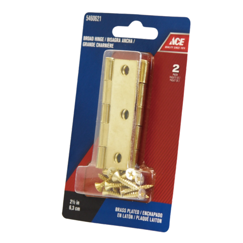 ACE GÓI 2 BẢN LỀ KÈM VÍT MẠ ĐỒNG 6.35 X 4.29 CM