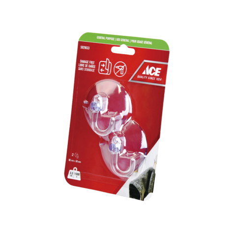 ACE GÓI 2 MÓC HÚT PVC 9X6CM TẢI TRỌNG 1.5KG BẰNG NHỰA