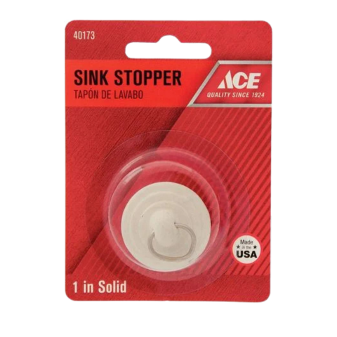NÚT CHẶN BỒN RỬA CAO SU MẠ NIKEN ACE 2.5CM