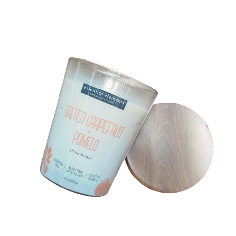 EE LỌ NẾN THƠM NẮP GỖ MÙI BƯỞI MUỐI VÀ BƯỞI 255G