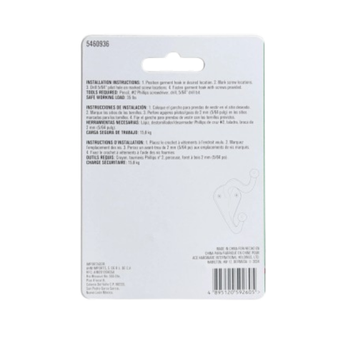 ACE GÓI 2 MÓC TREO ĐỒ MẠ CROM 5.87CM