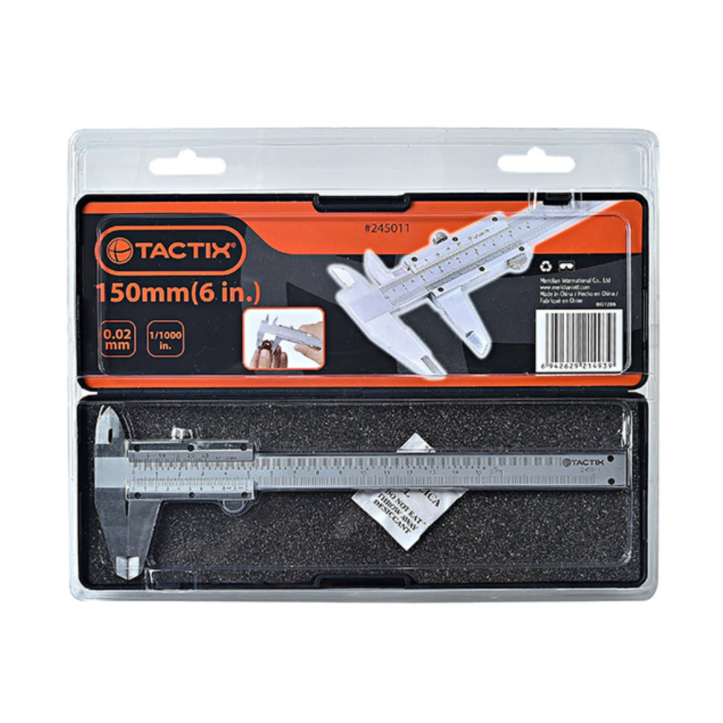 THƯỚC CẶP CƠ KHÍ TACTIX 150X0.02MM BẰNG THÉP