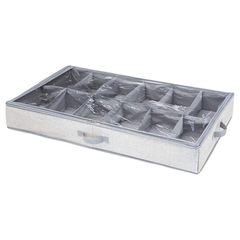 TÚI GIÀY 12 NGĂN VẢI MẶT NHỰA INTERDESIGN XÁM