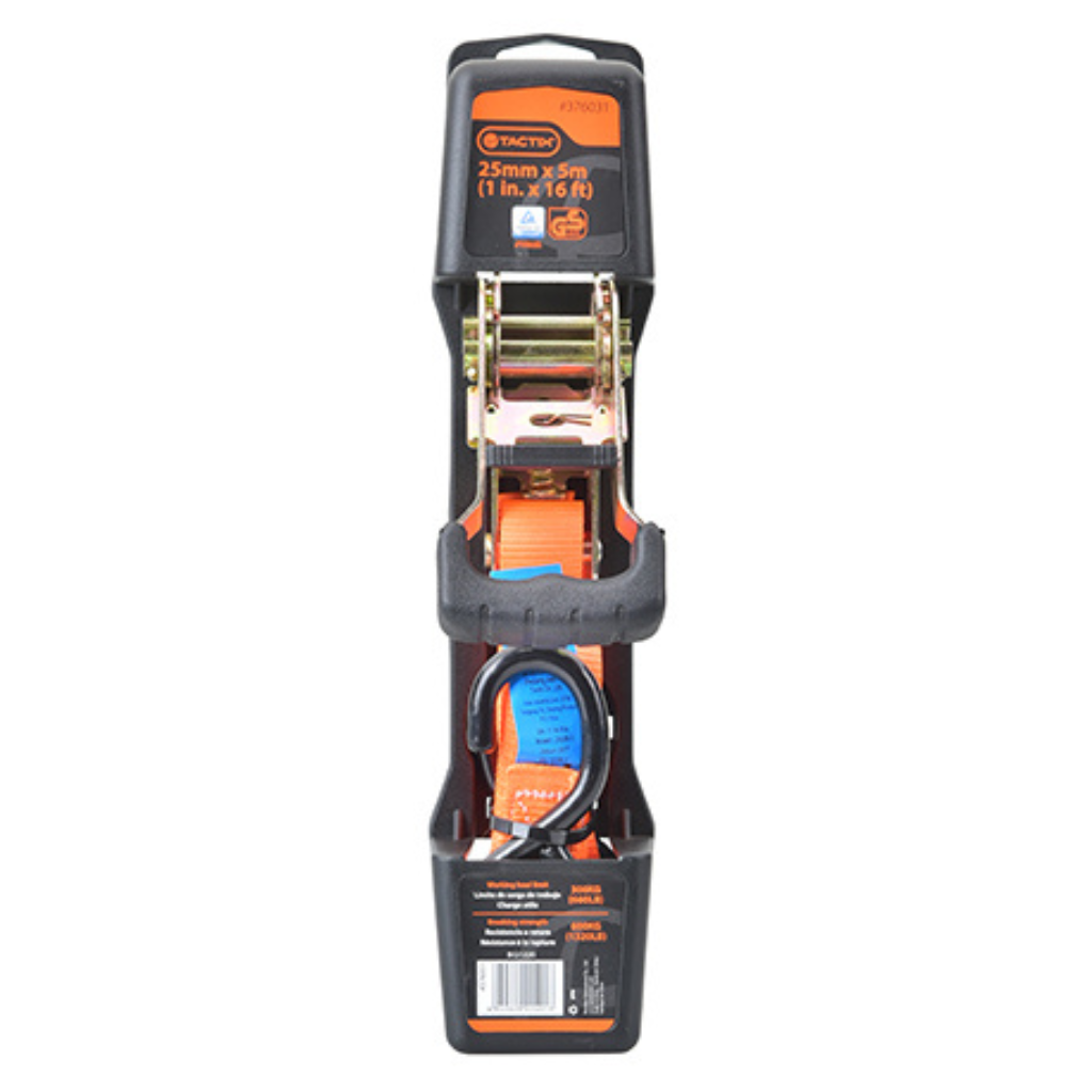 BỘ 2 DÂY ĐAI HÀNG TACTIX 25MMx5M 300KG MÓC THÉP