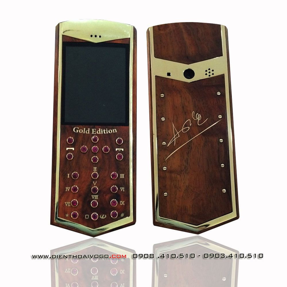  Điện thoại vỏ gỗ khảm vàng Nokia 6700 