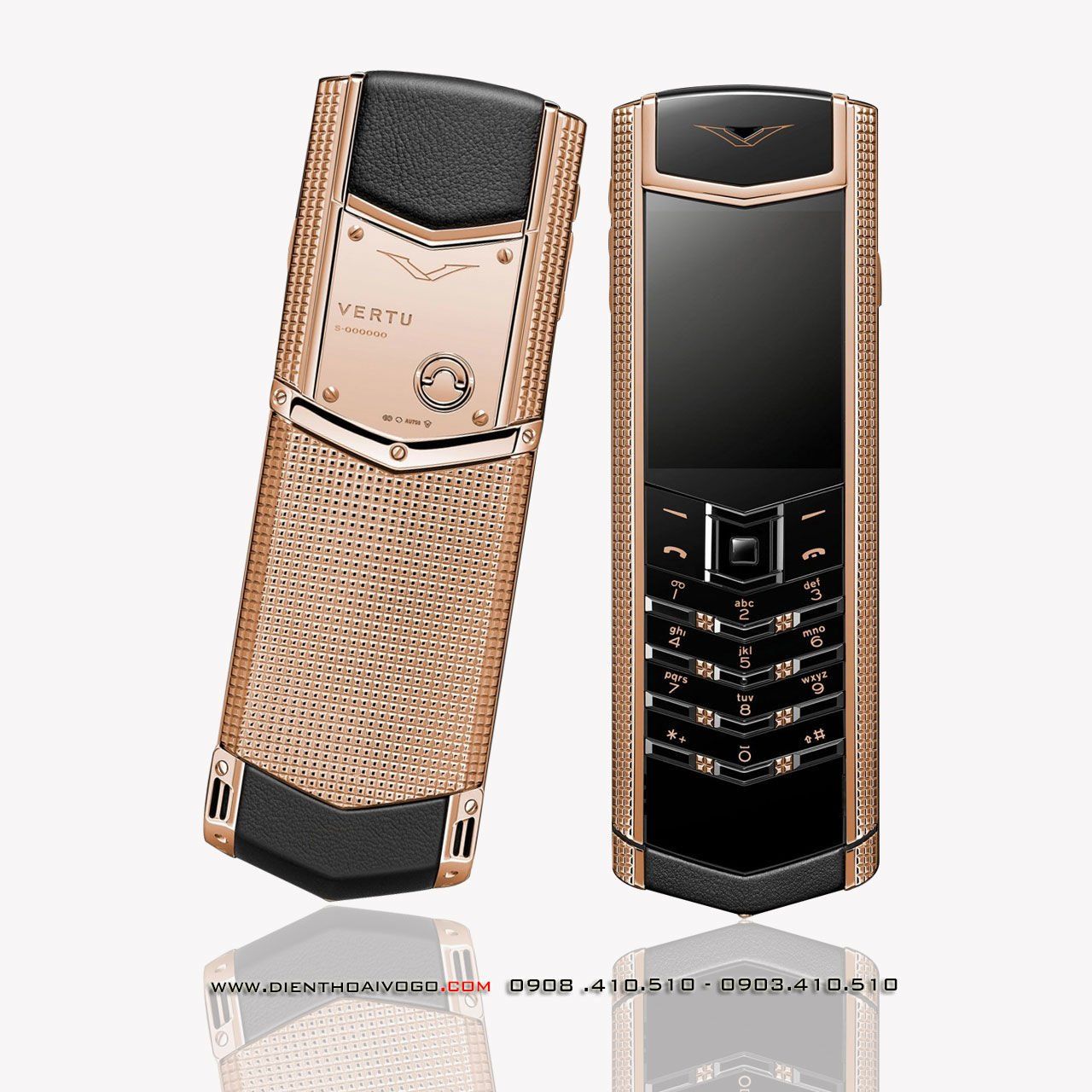  Vertu Signature S Clous de Paris Red Gold 