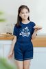 Bộ chui cổ cộc tay trẻ em vải bamboo cao cấp - xanh navy