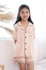 Bộ pyjamas Kid cộc tay vải bamboo cao cấp - màu hồng