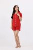 Bộ pyjamas nữ cộc tay vải bamboo cao cấp - màu đỏ đô