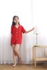 Bộ pyjamas Kid cộc tay vải bamboo cao cấp - màu đỏ đô