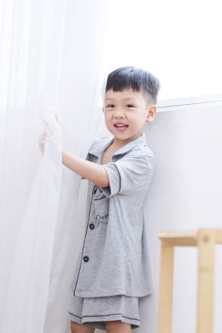 Bộ pyjamas baby cộc tay vải bamboo cao cấp - các màu