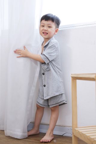 Bộ pyjamas baby cộc tay vải bamboo cao cấp - các màu