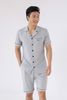 Bộ pyjamas nam cộc tay vải bamboo cao cấp - màu ghi