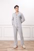 Bộ pyjamas nam dài tay vải bamboo cao cấp - màu ghi