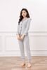 Bộ pyjamas nữ dài tay vải bamboo cao cấp - màu ghi