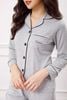Bộ pyjamas nữ dài tay vải bamboo cao cấp - màu ghi
