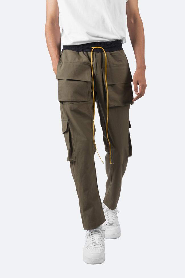mnml snap cargo pants olive