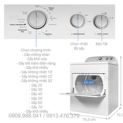 Máy sấy AATCC Whirlpool 3LWED4815FW0