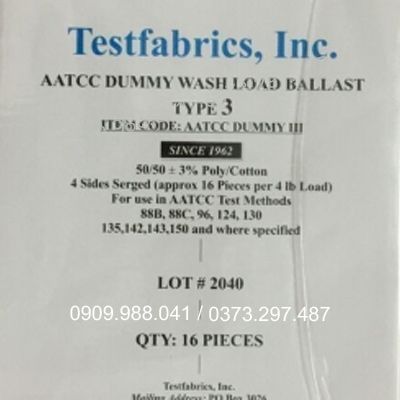 Vải bù trọng Dummy III AATCC Testfabrics