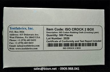 Vải chà xát tiêu chuẩn ISO ISO Crockmeter Test Rubbing Cloth & Squares (Cotton Lawm)