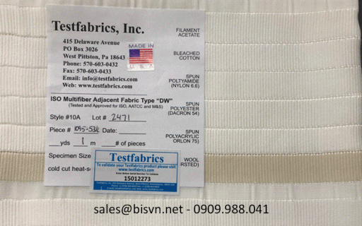 Vải đa sợi No.10A tiêu chuẩn AATCC AATCC multifiber MFF10A TestFabrics