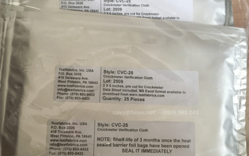 Vải hiệu chuẩn máy chà xát AATCC CVC 25 Crockmeter Verification Cloth