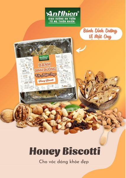  Thực phẩm dinh dưỡng vị mật ong 100 g (Honey biscotti 100 g) 
