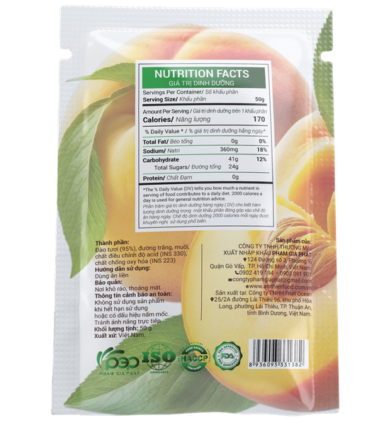  Đào Dẻo Không Hạt (Seedless Dried Peach) 