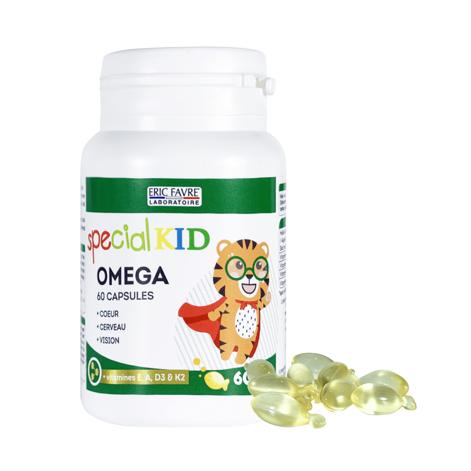  Special Kid Omega Capsules - Hỗ trợ tăng cường thị lực, tốt cho não bộ và tim mạch  [Hộp 60 viên – Nhập khẩu Pháp] 